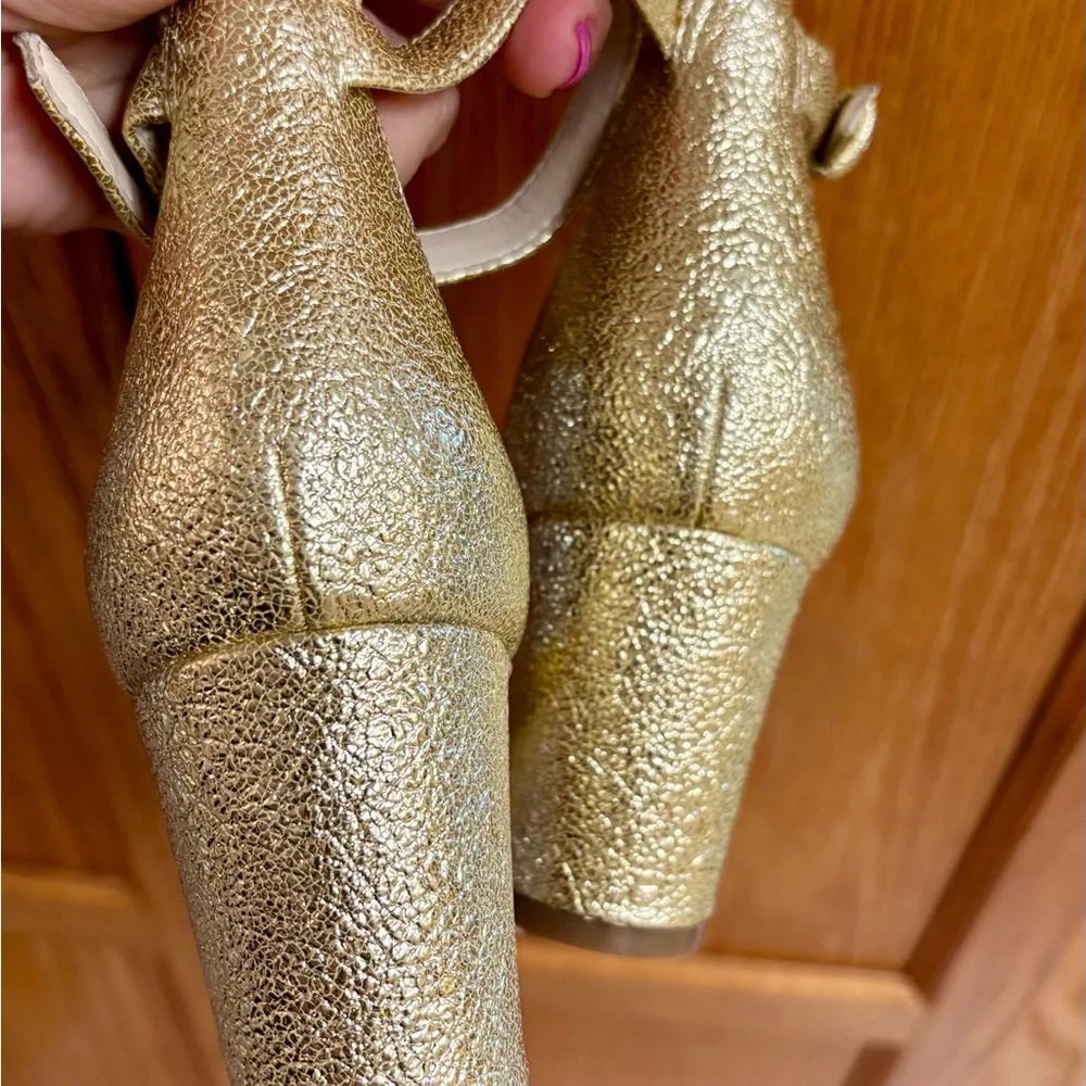 Nine West Pruce Sandal sparkling glitter shoes high block heels - Picture 6 of 7